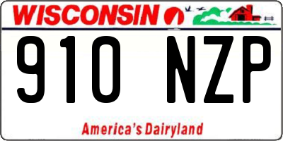 WI license plate 910NZP