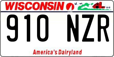 WI license plate 910NZR