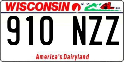 WI license plate 910NZZ