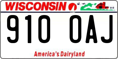 WI license plate 910OAJ