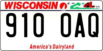 WI license plate 910OAQ