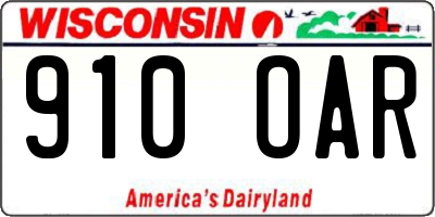 WI license plate 910OAR