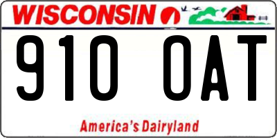 WI license plate 910OAT