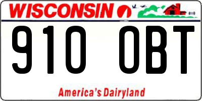 WI license plate 910OBT