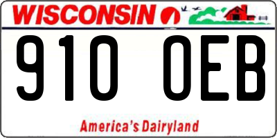 WI license plate 910OEB