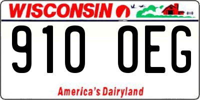 WI license plate 910OEG