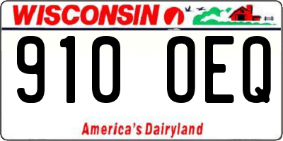 WI license plate 910OEQ