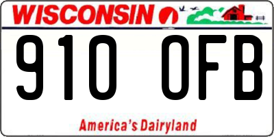 WI license plate 910OFB