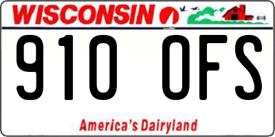 WI license plate 910OFS