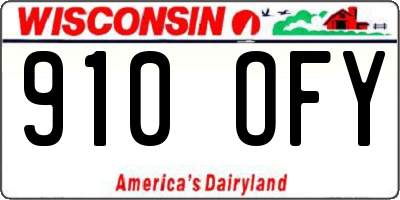 WI license plate 910OFY