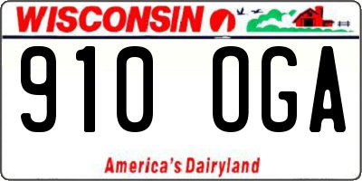 WI license plate 910OGA