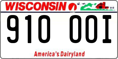 WI license plate 910OOI
