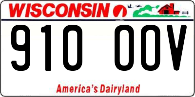WI license plate 910OOV