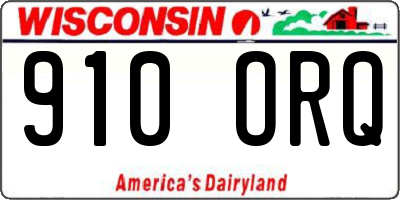 WI license plate 910ORQ