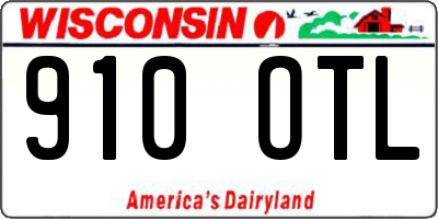 WI license plate 910OTL
