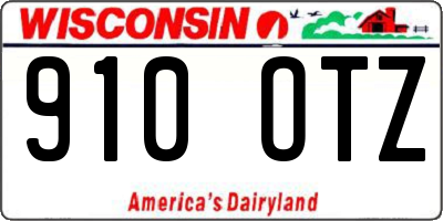 WI license plate 910OTZ