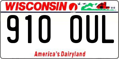 WI license plate 910OUL
