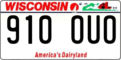 WI license plate 910OUO