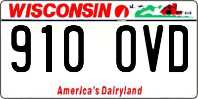 WI license plate 910OVD