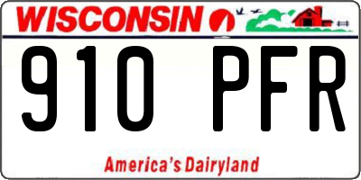 WI license plate 910PFR