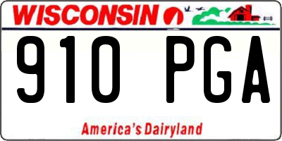 WI license plate 910PGA