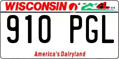 WI license plate 910PGL
