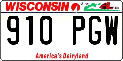 WI license plate 910PGW