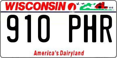 WI license plate 910PHR