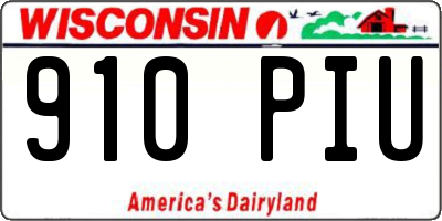 WI license plate 910PIU