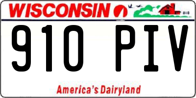 WI license plate 910PIV