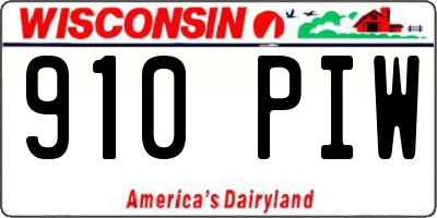 WI license plate 910PIW