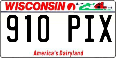 WI license plate 910PIX