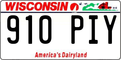 WI license plate 910PIY