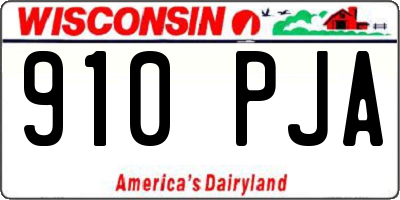 WI license plate 910PJA
