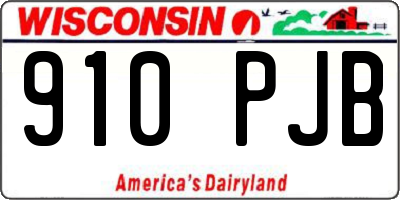 WI license plate 910PJB