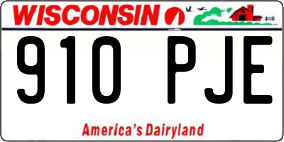 WI license plate 910PJE
