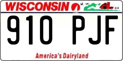 WI license plate 910PJF