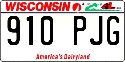 WI license plate 910PJG