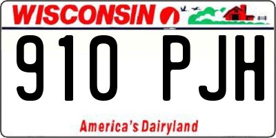 WI license plate 910PJH