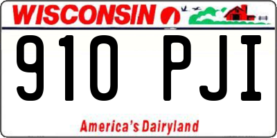 WI license plate 910PJI