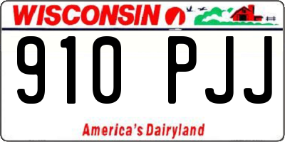 WI license plate 910PJJ