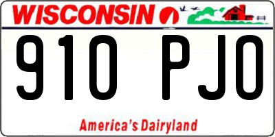 WI license plate 910PJO