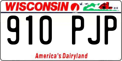 WI license plate 910PJP