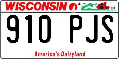 WI license plate 910PJS