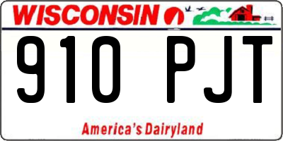 WI license plate 910PJT