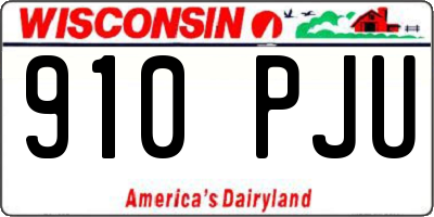 WI license plate 910PJU