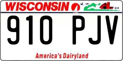 WI license plate 910PJV