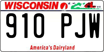 WI license plate 910PJW
