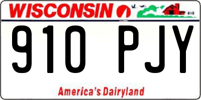 WI license plate 910PJY