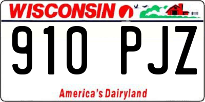 WI license plate 910PJZ